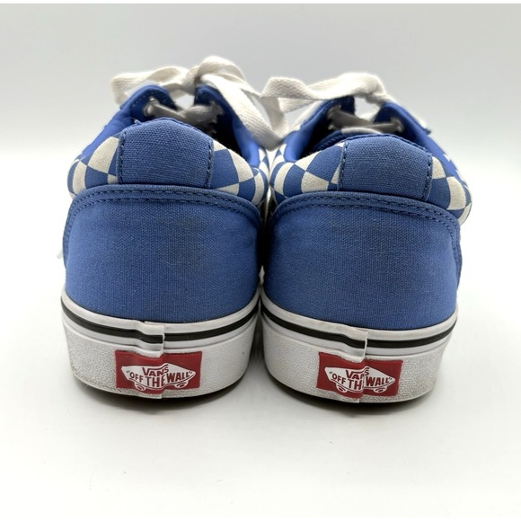 VANS Ward Checker Shoe Mens Size 9 Blue White Old Skool Skateboard Lace Up - Picture 8 of 10